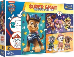 Product detail of Trefl Puzzle Super giant Tlapková patrola Veselá parta 15 dílků - oboustranné