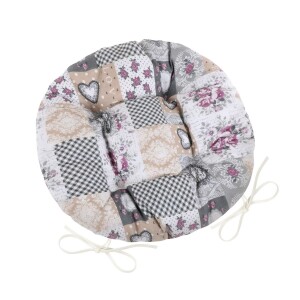 Product detail of Bellatex Sedák DITA kulatý prošívaný Patchwork love, 40 cm