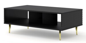 Product detail of ARTBm Konferenční stolek RAVENNA C 90 | černá lesklá Provedení: Černá / černý lesk / zlaté nohy