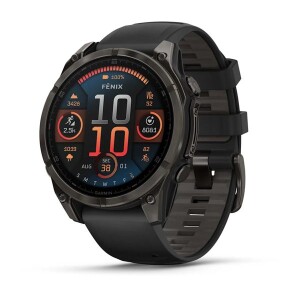 Product detail of Garmin Fenix® 8 – 47 mm, AMOLED Sapphire, Carbon grey DLC titanium s Black/Gray silikonovým řemínkem 010-02904-21