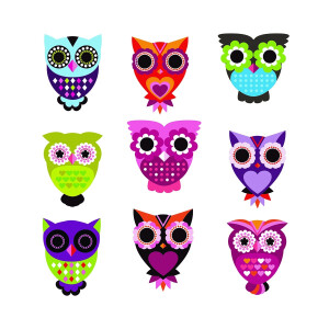 Product detail of Samolepicí dekorace Owls, 30 x 30 cm