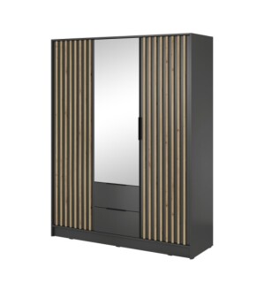Product detail of ArtPS Šatní skříň KELLY 3D se zrcadlem | grafit