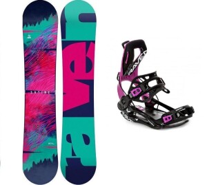 Product detail of Raven Satine snowboard + Raven Fastec FT360 black/fuchsia vázání
