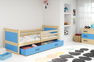Product detail of Detská posteľ RICO 1 / BOROVICA 185x80 Barva: Modrá