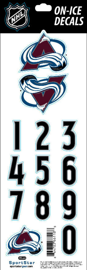 Product detail of Čísla na helmu Sportstape  ALL IN ONE HELMET DECALS - COLORADO AVALANCHE