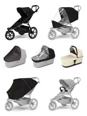 Product detail of Sportovní kočárek Thule Urban Glide 3 Black + korbička Soft beige AKČNÍ SET 7v1