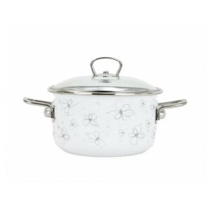 Product detail of Belis Smaltovaný hrnec s poklicí Premium, bílá, 16 cm, 1,5 l, 1,5 l