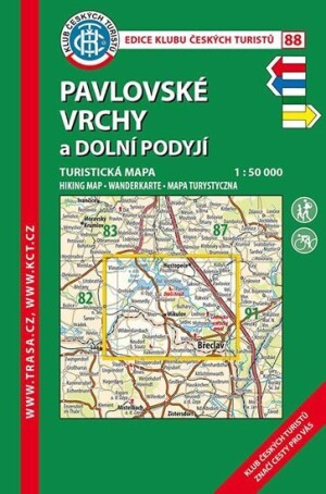 Product detail of KČT 88 Pavlovské vrchy  a Dolní Podyjí 1:50T Turistická mapa