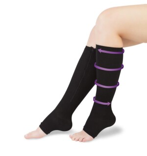 Product detail of Wellife Kompresní punčochy FIT se zipem S-M černé