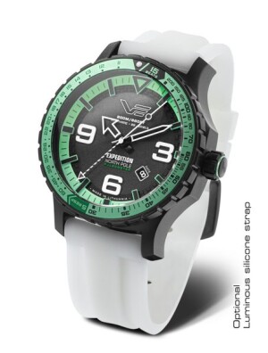 Product detail of Vostok Europe Expedition North Pole Pulsometer Automatic Line YN55-597C731S - Bílý silikonový řemínek (luminiscenční)