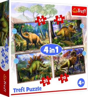 Product detail of Trefl Puzzle Zajímaví dinosauři 4v1 - Trigano