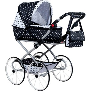 Product detail of Kočárek pro panenky NEW BABY Retro 2v1 Natálka bílo-černý