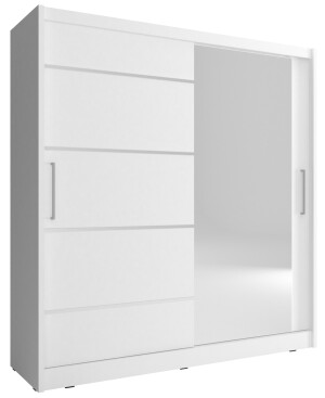 Product detail of ArtPS Šatní skříň JAMIE I ALU 180 | bílá se zrcadlem Barva: Bílá