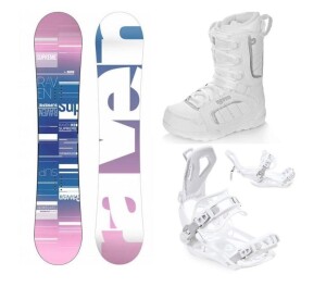 Product detail of Raven Supreme white snowboard + Raven Fastec FT360 white vázání + Raven Pearl white boty