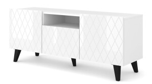 Product detail of ARTBm TV stolek DIUNA 145 2D1K | lesk Provedení: Bílý lesk / černé nohy