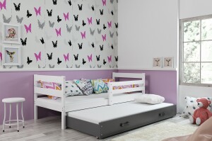 Product detail of BMS Dětská postel s přistýlkou ​​ERYK 2 | bílá 80 x 190 cm Barva: bílá / šedá, Rozměr: 190 x 80 cm