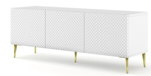 Product detail of ARTBm TV stolek RAVENNA C 3D 150 | bílá lesklá Provedení: Bílá / bílá lesk / zlaté nohy