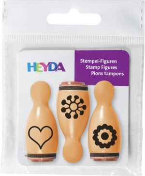 Product detail of HEYDA Dřevěná razítka kuželky - květ, srdce