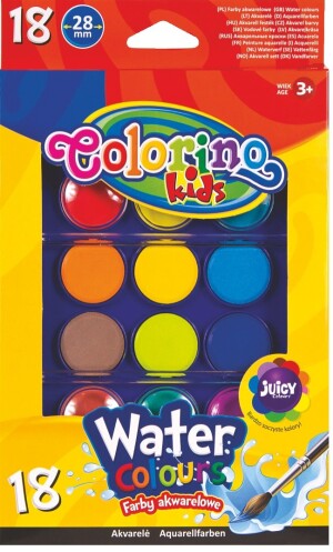 Product detail of Colorino vodové barvy velké, pouzdro, se 2 štětci, 18 barev