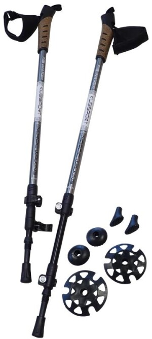 Product detail of Kubisport Trekingové hole s rychloupínáním 1 pár - stříbrné