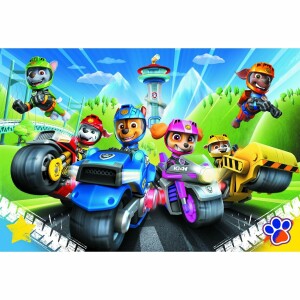 Product detail of Puzzle Tlapková patrola na motorkách/Paw patrol 100 dílků 41x27,5cm v krabici 29x19x4cm