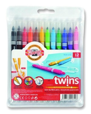 Product detail of Koh-i-noor souprava popisovačů Twins 12 ks s dvojitým hrotem