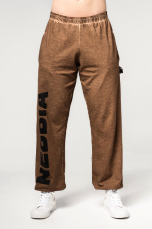 Product detail of Pánské tepláky Nebbia  Washed-off Gym Sweatpants Baggy Style GYM BRO Ligth Brown M