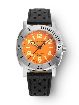 Product detail of Nivada Grenchen Depthmaster Numerals Orange - Black Racing Strap