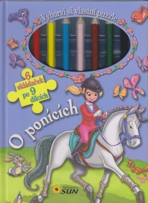 Product detail of O ponících - Vybarvi si vlastní puzzle (6 skládaček po 9 dílcích) - Marcela Grez