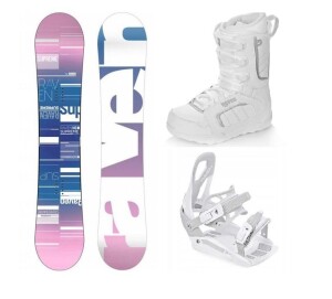 Product detail of Raven Supreme white snowboard + Raven S230 White vázání + Raven Pearl white boty