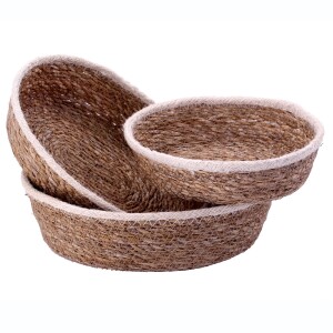 Product detail of Toro Sada oválných košíků z mořské trávy, bílý lem, 3 ks