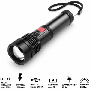 Product detail of Retlux RPL 403 Ruční nabíjecí LED svítilna, dosvit 300 m, výdrž 6 h