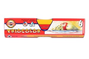 Product detail of Koh-i-noor pastelky TRIOCOLOR trojhranné silné souprava 6 ks v papírové krabičce