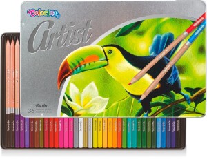 Product detail of Colorino Artist pastelky dřevěné, kulaté, kovový box, 36 barev