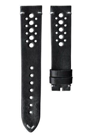 Product detail of Kožený řemínek Biatec | Černý Racing - 20 mm - Bez spony