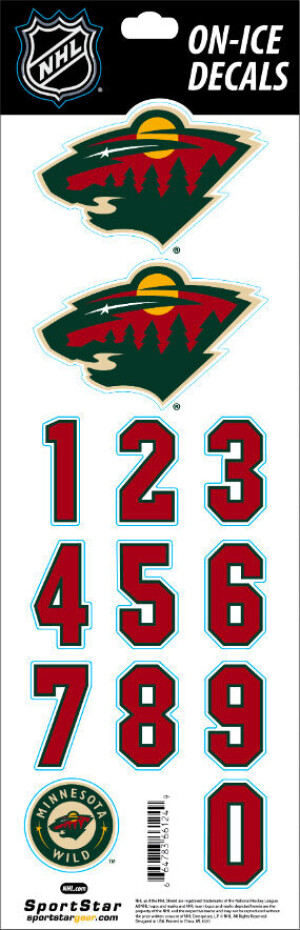 Product detail of Čísla na helmu Sportstape  ALL IN ONE HELMET DECALS - MINNESOTA WILD