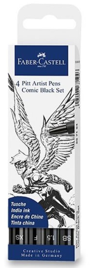 Product detail of Faber - Castell Popisovač Pitt Artist Pen Comic - černé 4 ks