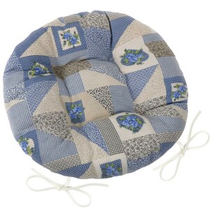 Product detail of Bellatex Sedák EMA kulatý prošívaný Patchwork modrá, 40 cm