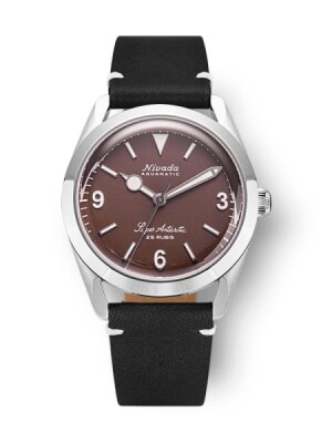 Product detail of Nivada Grenchen Super Antarctic 3.6.9 Brown - Black Leather White Stitching