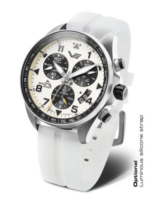 Product detail of Vostok Europe Space Race Chrono Line 6S30-325A743S - Bílý silikonový řemínek (luminiscenční)