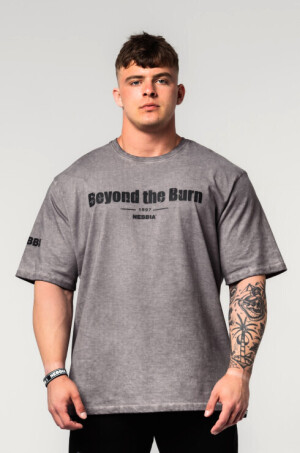 Product detail of Pánské tričko Nebbia  Washed-off Heavyweight Cotton Oversized T-shirt GRIND Light Grey L