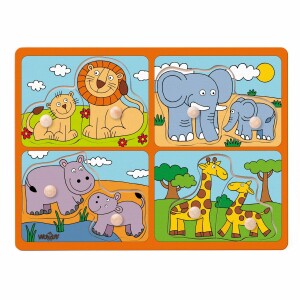 Product detail of Woody Puzzle pro nejmenší s úchyty Africká zvířata