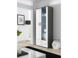 Product detail of Artcam Stojící vitrína SOHO S6 Barva: Šedá/bílý lesk