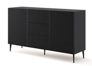 Product detail of ARTBm Komoda RAVENNA B 2D3S 150 | černá matná Provedení: Černý mat / černé nohy