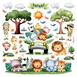Product detail of Samolepící dekorace Safari, 30 x 30 cm