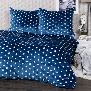 Product detail of 4Home povlečení mikroflanel Stars modrá, 140 x 220 cm, 70 x 90 cm