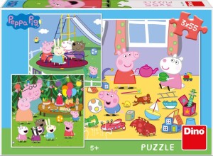 Product detail of Puzzle Peppa Pig na prázdninách 3x55 dílků - Dino Park