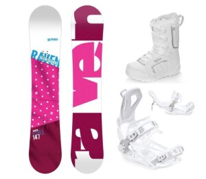 Product detail of Raven Style Pink snowboard + Raven Fastec FT360 white vázání + Raven Pearl white boty