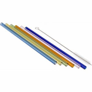 Product detail of Sada skleněných barevných brček s kartáčkem, 6 ks