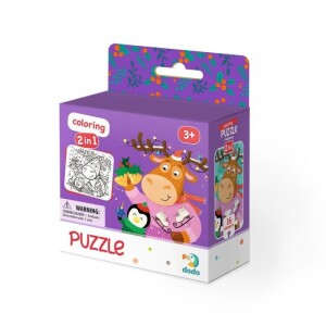 Product detail of Dodo Puzzle s omalovánkou - Roztomilý jelen a tučňák 16 dílků